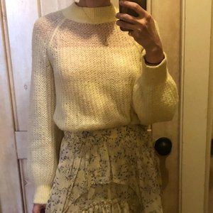 Pastel yellow puff sleeve sweater